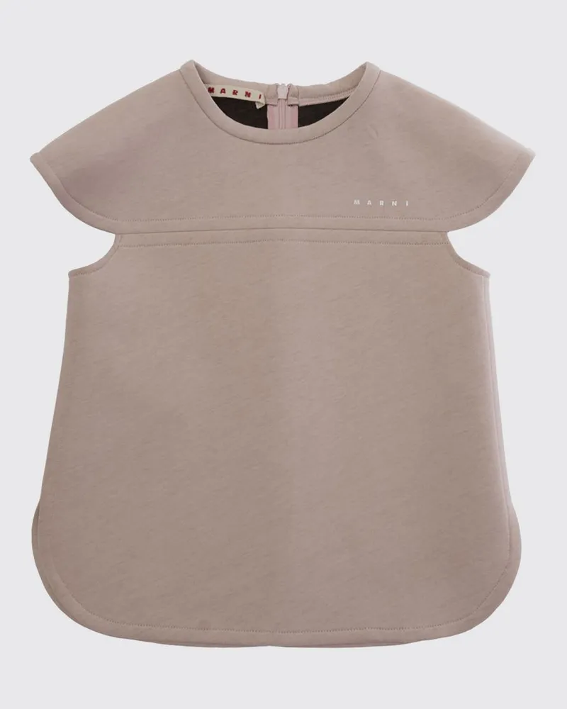 Marni Top für Jungen aus Baumwollmischung mit Kontrast-Logo und Reißverschluss hinten Pink