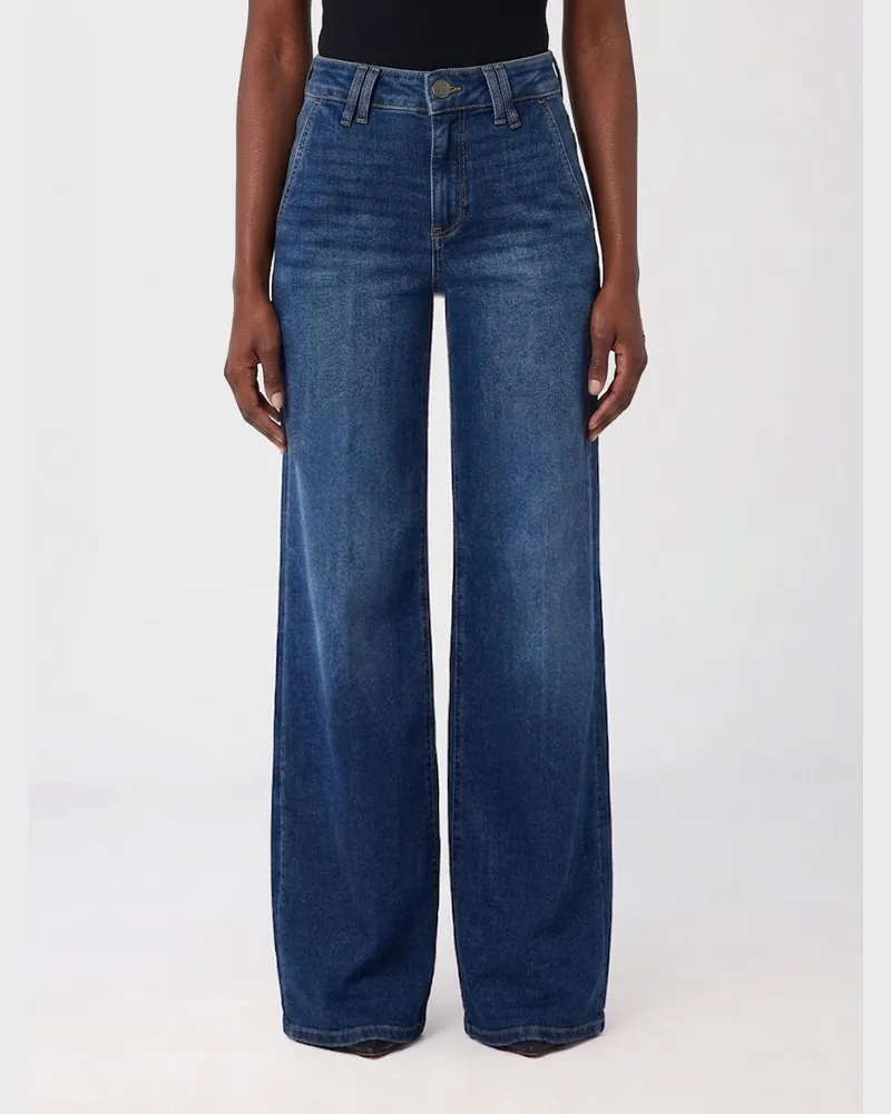 Liu Jo Weit geschnittene Palazzo-Jeans aus Stretch-Denim mit hoher Taille Blau