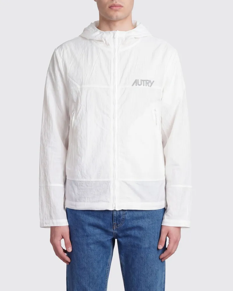 AUTRY Kapuzen-Windbreaker mit Logo Weiß