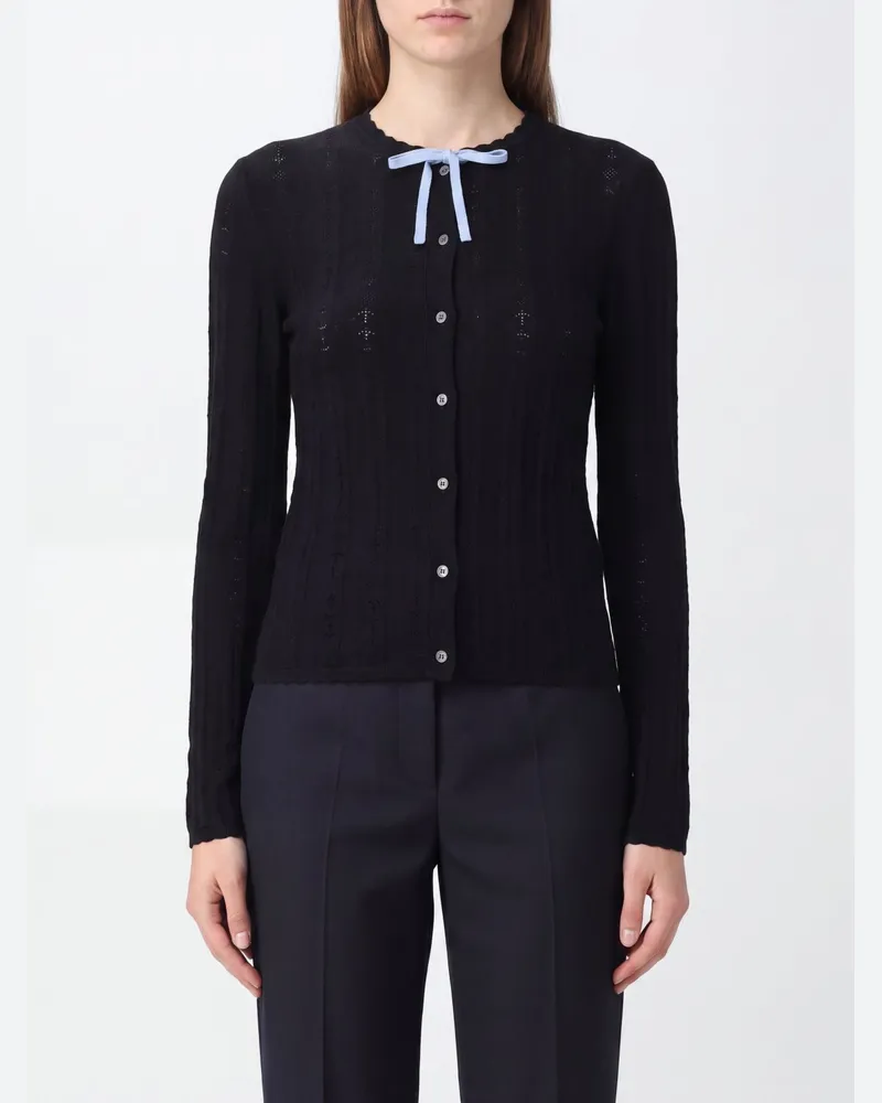 Marni Slim-Fit-Cardigan aus Wolle und Seide mit Schleifen-Detail Schwarz