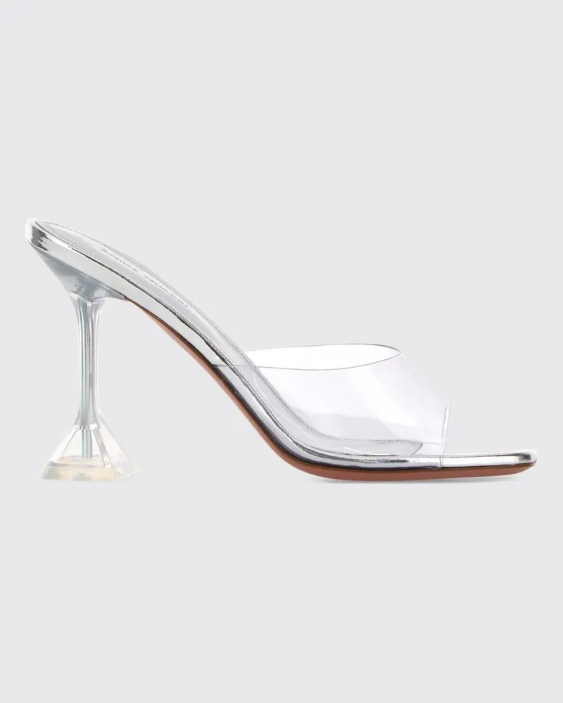 Amina Muaddi Lupita Transparente PVC-Mules mit eckiger Spitze und hohem Spulenabsatz Durchsichtig