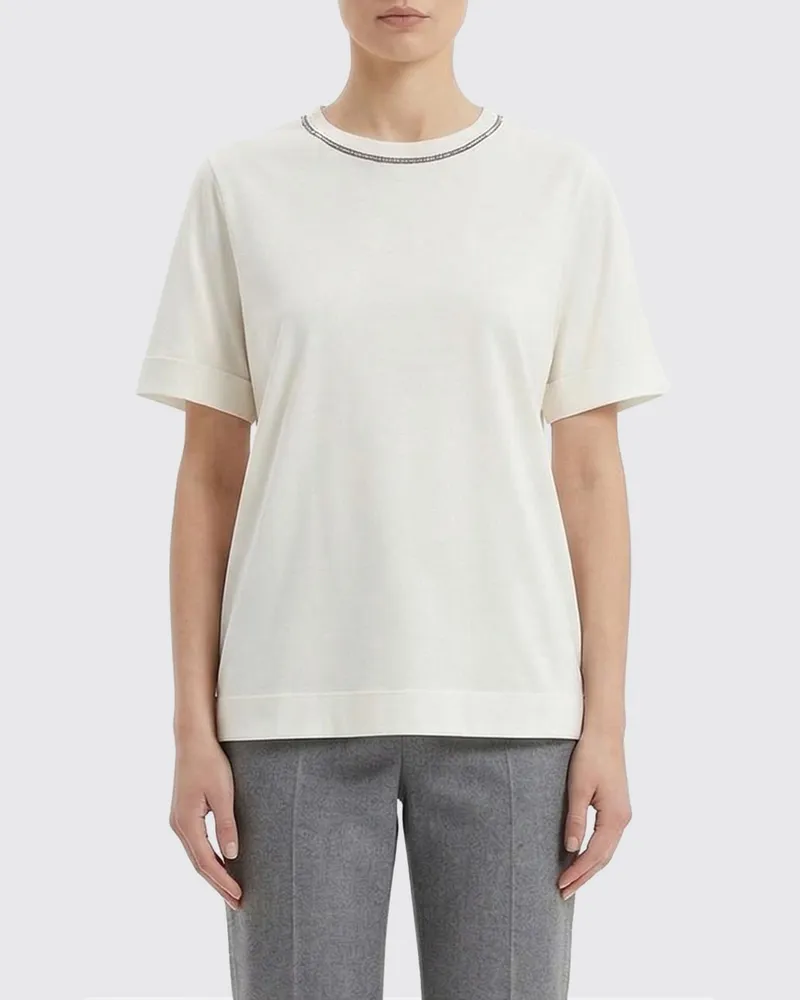 Brunello Cucinelli T-shirt damen Weiß