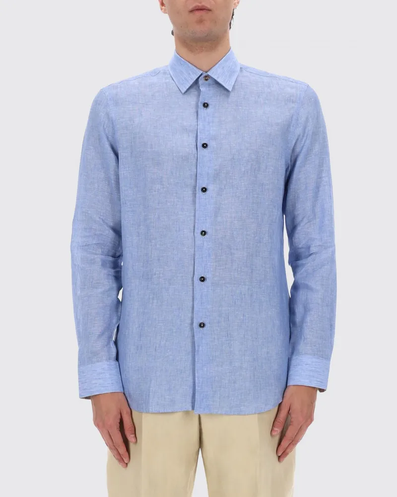 Paul Smith Klassisches Leinenhemd Blau