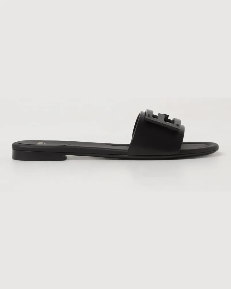 Fendi Baguette Mules aus Leder Schwarz