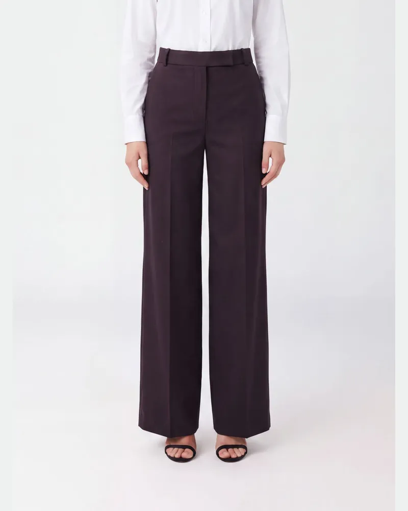Joseph Hoch taillierte, maßgeschneiderte Wide-Leg-Hose aus Viskose- und Baumwollmischung Rot