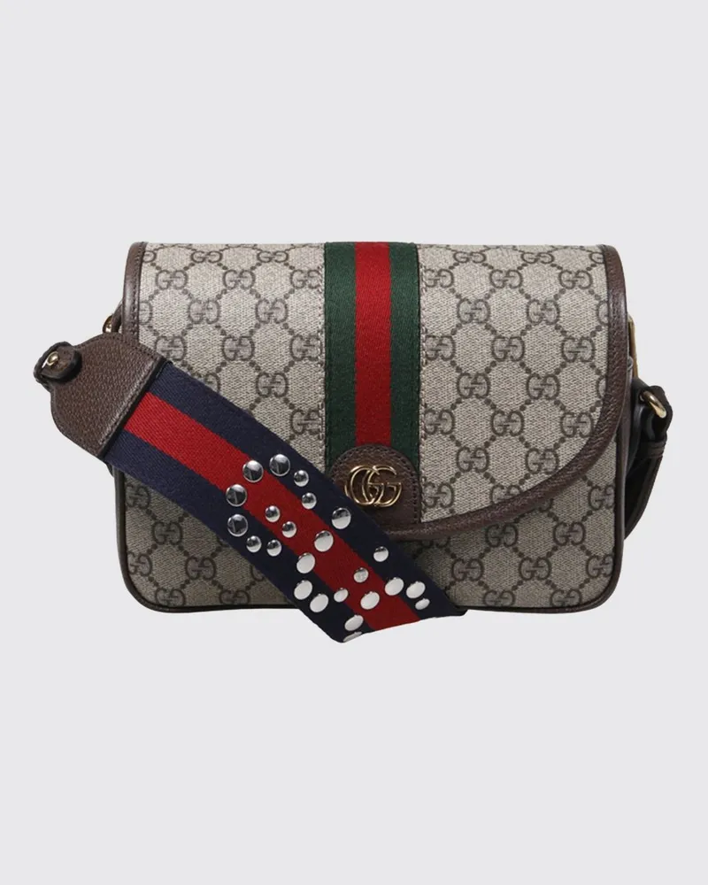 Gucci Ophidia Mini-Umhängetasche aus GG Supreme-Stoff mit Monogramm Beige