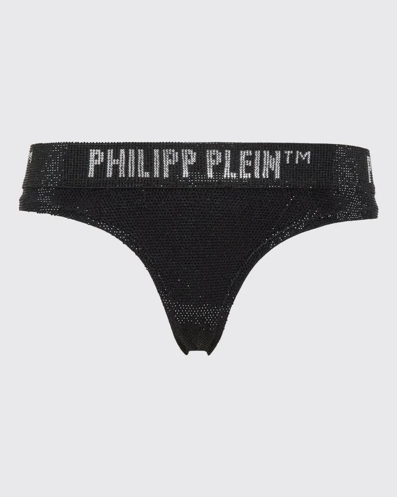 Philipp Plein Tanga mit Strasssteinen Schwarz