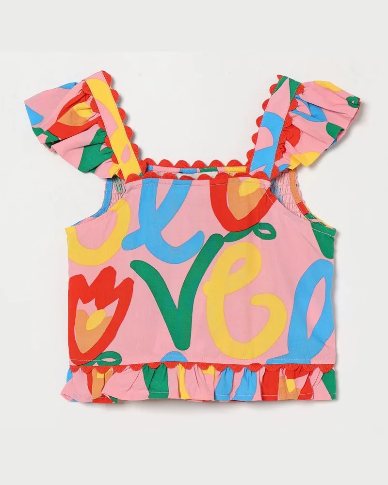 Stella McCartney Kids Top aus Viskose mit Love-Print Bunt
