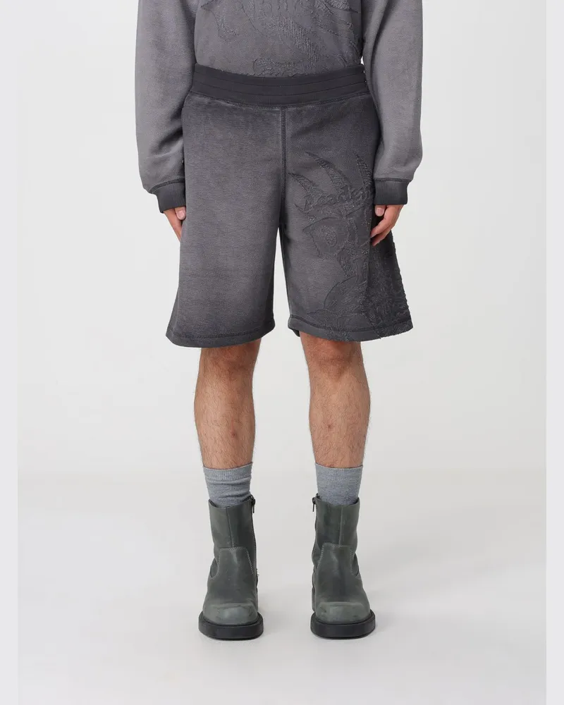 Diesel Sport-Shorts aus Baumwollmischung mit elastischem Bund und Logo Violett