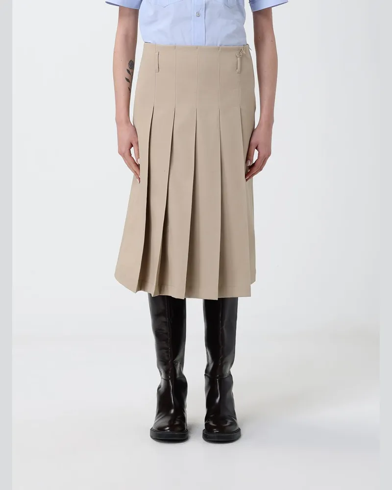 A.P.C. Plissierter Rock aus Bio-Baumwolle Beige