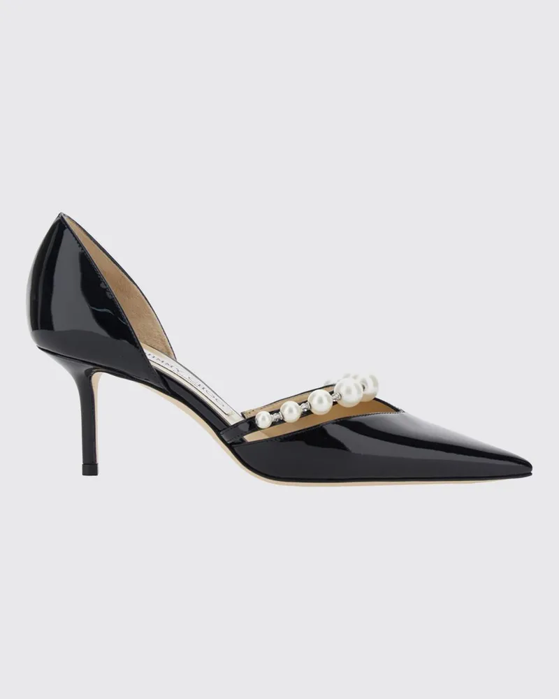 Jimmy Choo Aurelie Pumps aus Lackleder mit Perlen und Stilettoabsatz Schwarz