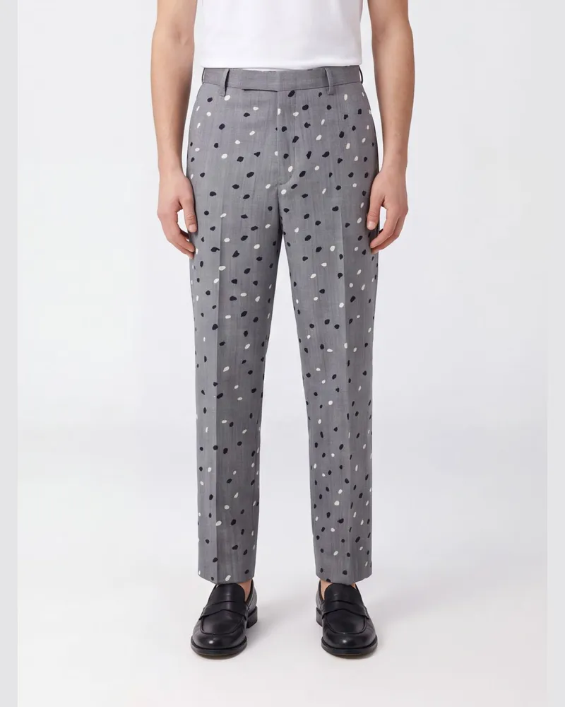 Paul Smith Maßgeschneiderte Slim-Fit-Wollhose mit Punktemuster Grau