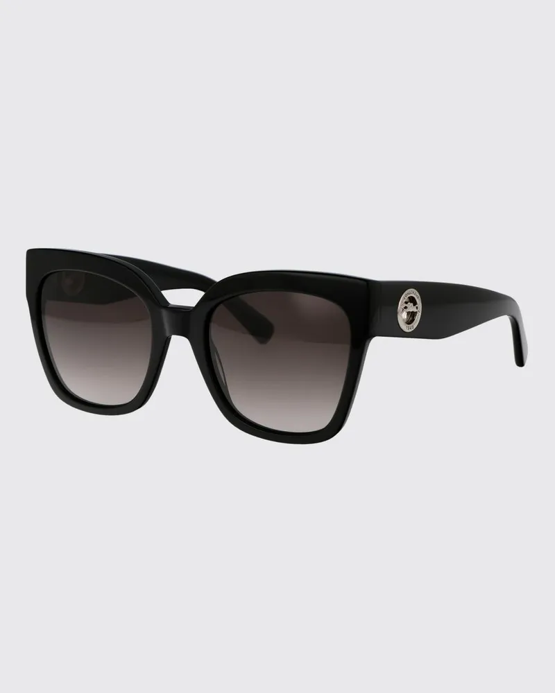 Longchamp Oversized Cat-Eye-Sonnenbrille aus Acetat mit Metallic-Logo Schwarz