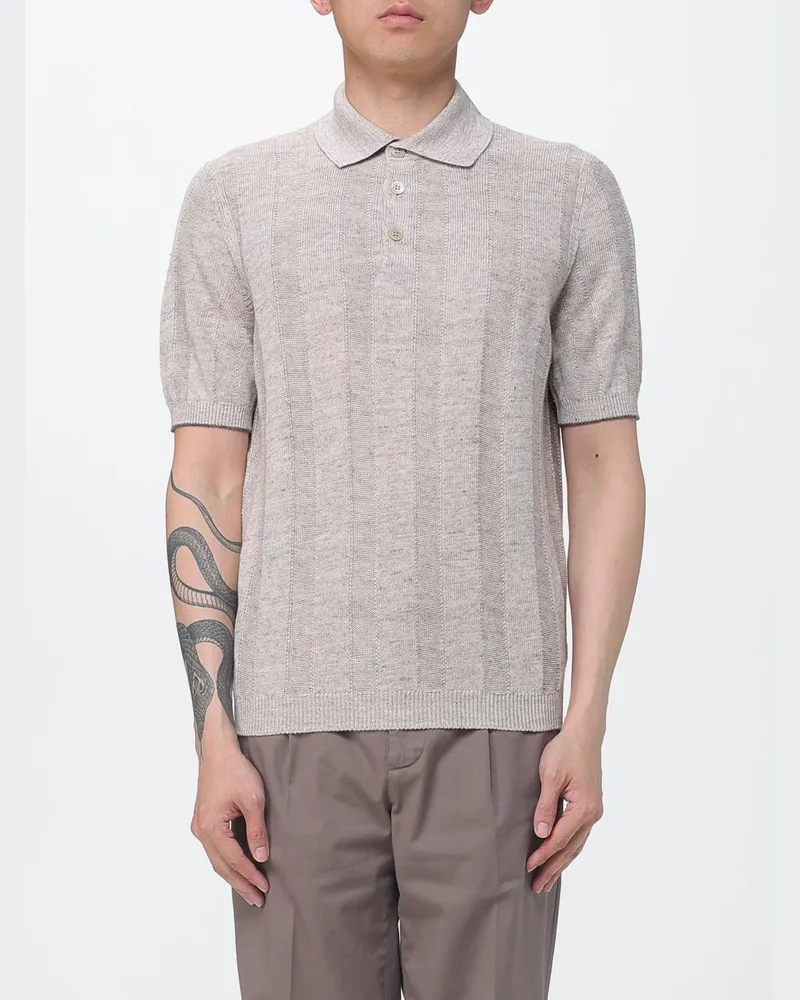 Brunello Cucinelli Polo herren Haselnuss