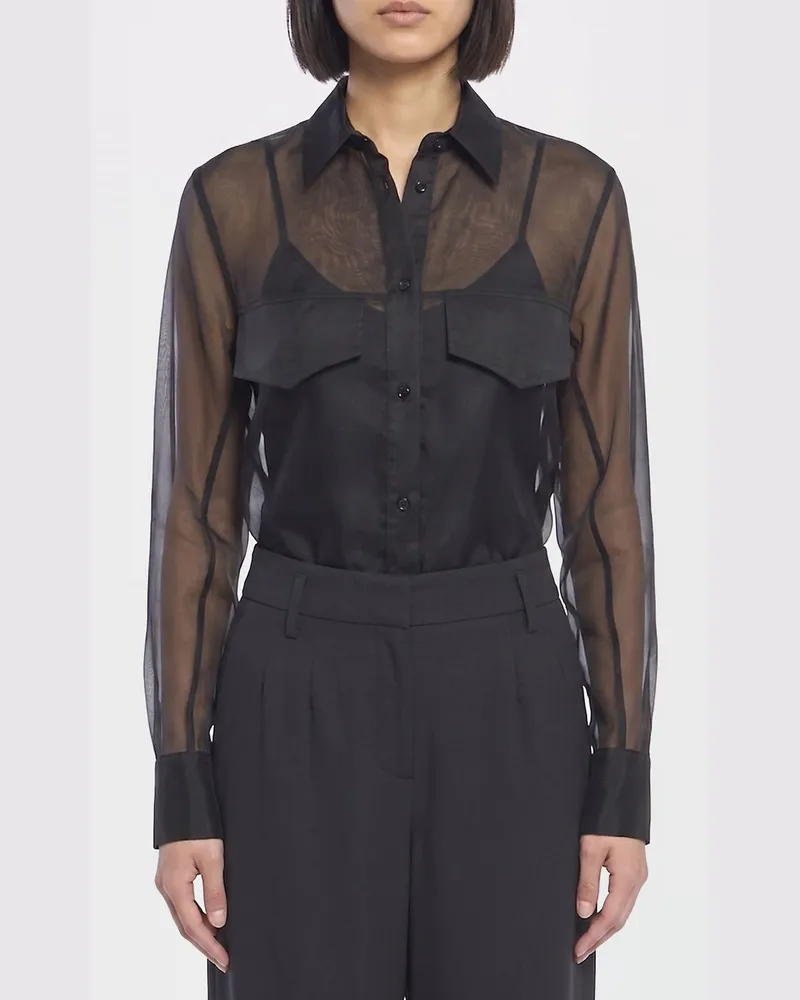 Federica Tosi Seidenorganza-Hemd Schwarz
