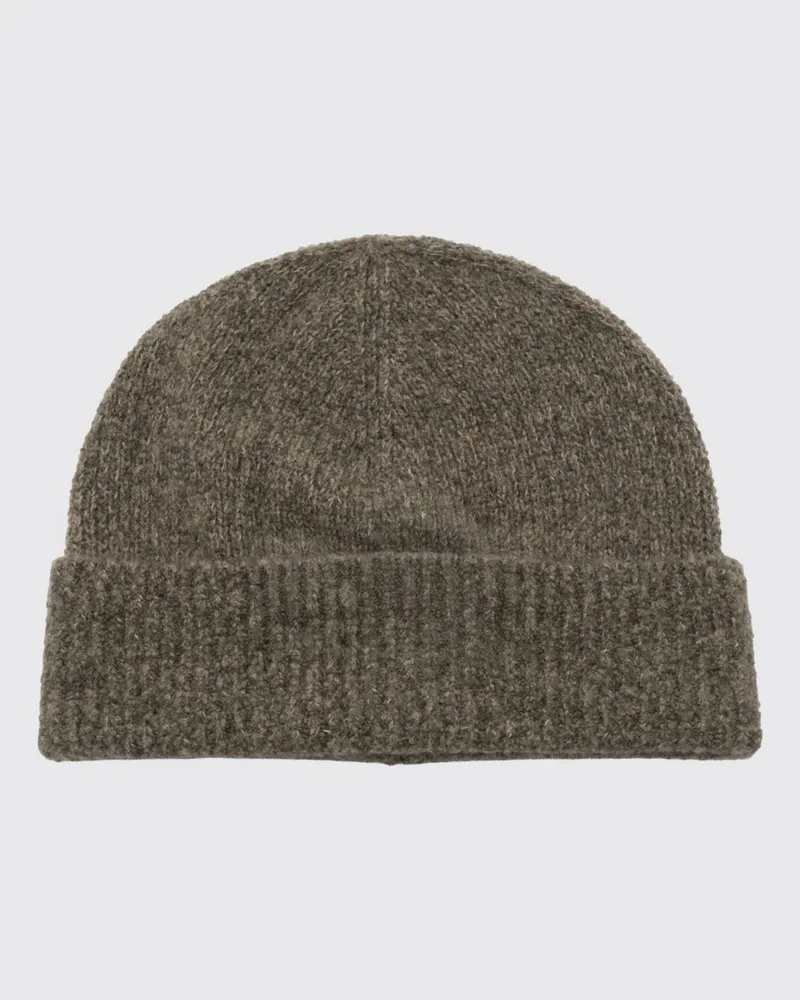 Brunello Cucinelli Beanie-Mütze von aus Woll-Seiden-Kaschmir-Mischung mit Umschlag Braun