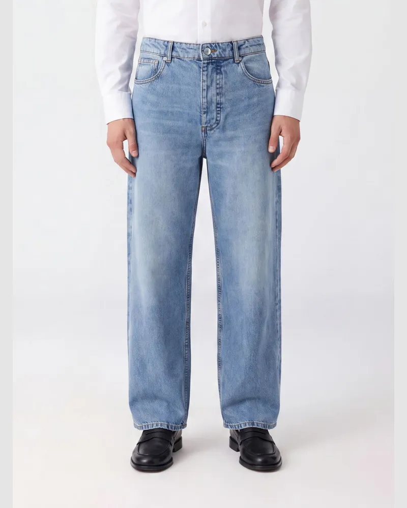 AMI Paris Baggy-Jeans aus Baumwolldenim mit mittlerer Leibhöhe und weitem Bein Blau