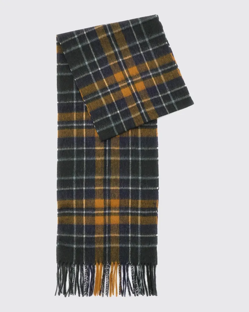 Barbour Schal mit Tartanmuster aus Woll-Kaschmir-Mischung mit Fransen Braun