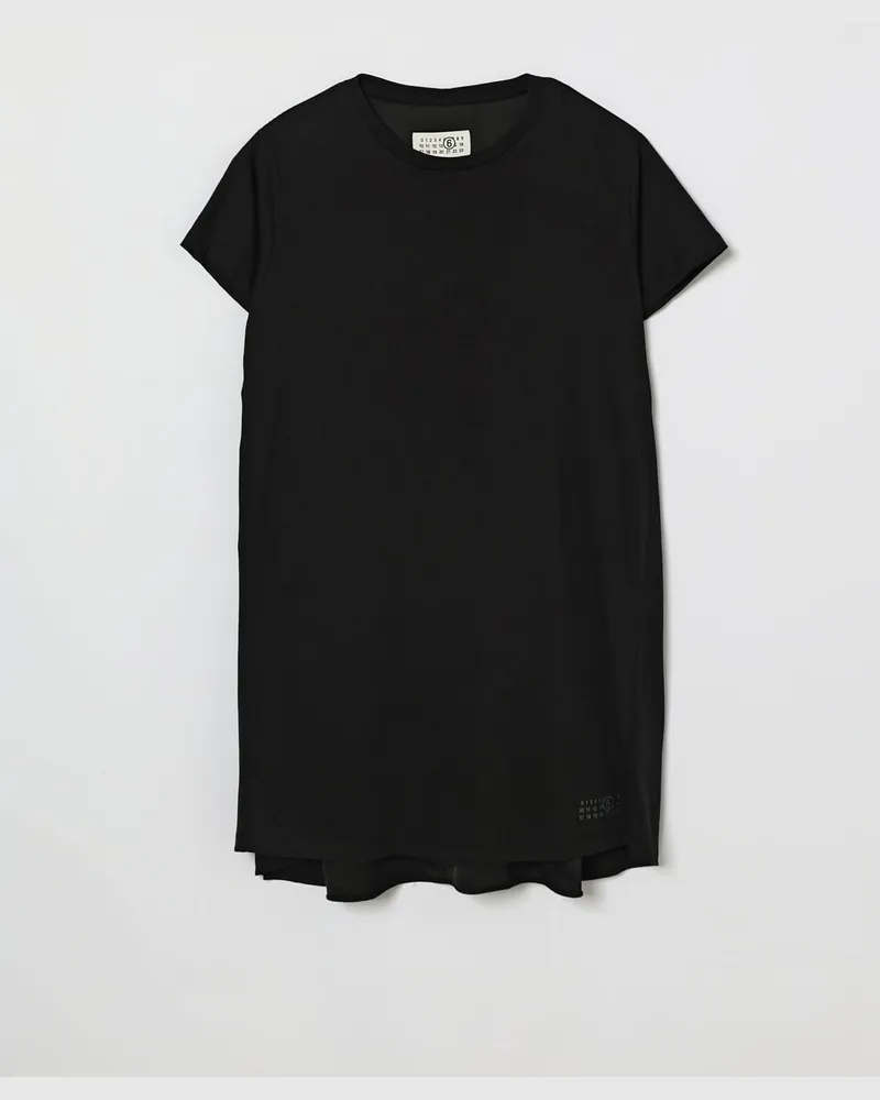 Maison Margiela T-Shirt-Kleid aus Baumwolle Schwarz
