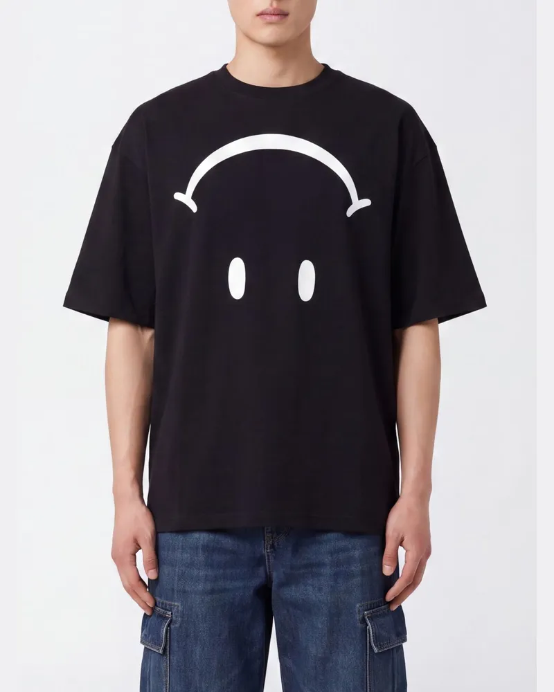 Moschino Relaxed Fit T-Shirt aus Baumwolle mit Grafikprint Weiß
