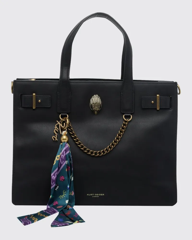 Kurt Geiger Sloane Handtasche aus Kalbsleder mit Logo und Strass Schwarz