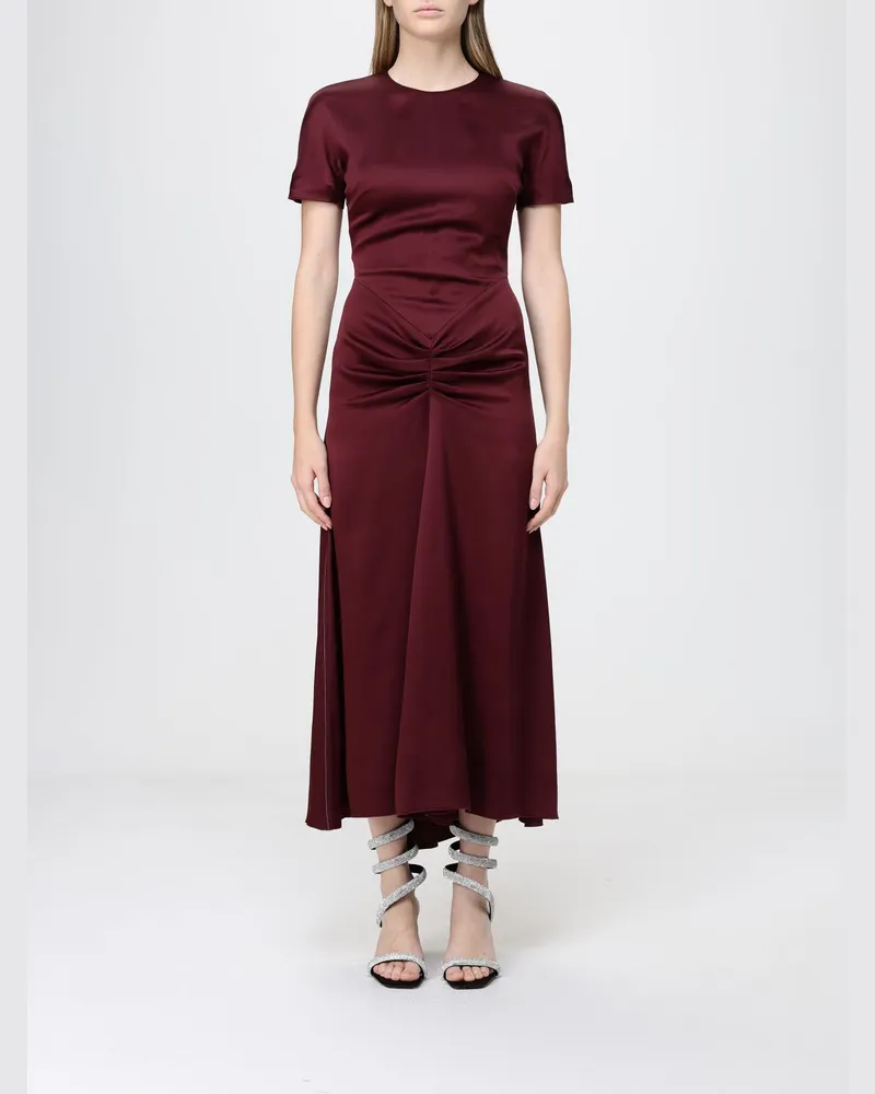 Victoria Beckham Satin-Midi-Kleid Rot