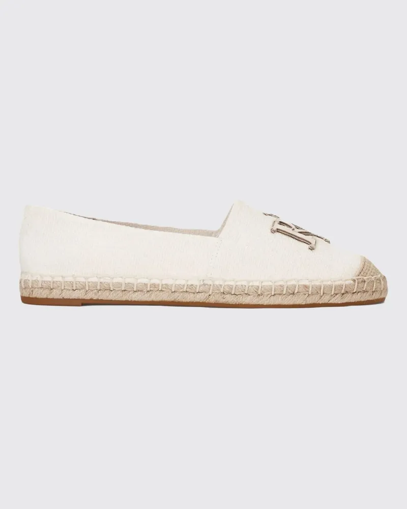 Ralph Lauren Cameryn Monogramm-Canvas-Espadrilles mit runder Kappe Weiß