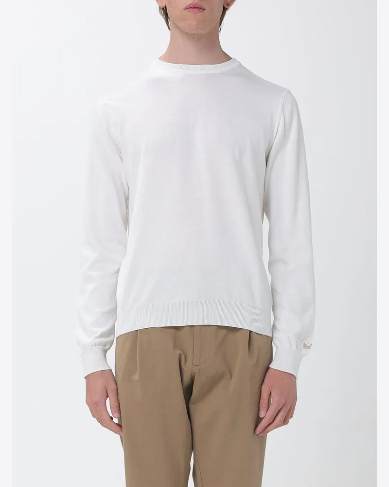 Woolrich Baumwoll-Rundhalspullover Weiß