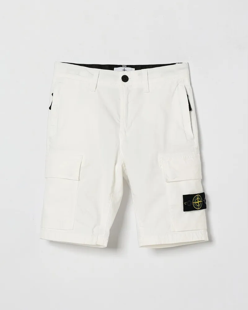 Stone Island Cargo-Shorts aus Stretch-Baumwolle Weiß