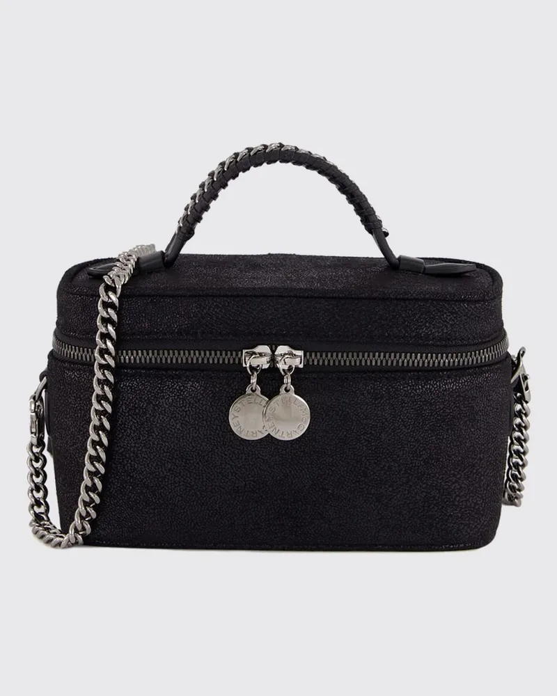Stella McCartney Falabella Vanity Mini-Tasche aus Eco Alter Mat mit Kette Schwarz