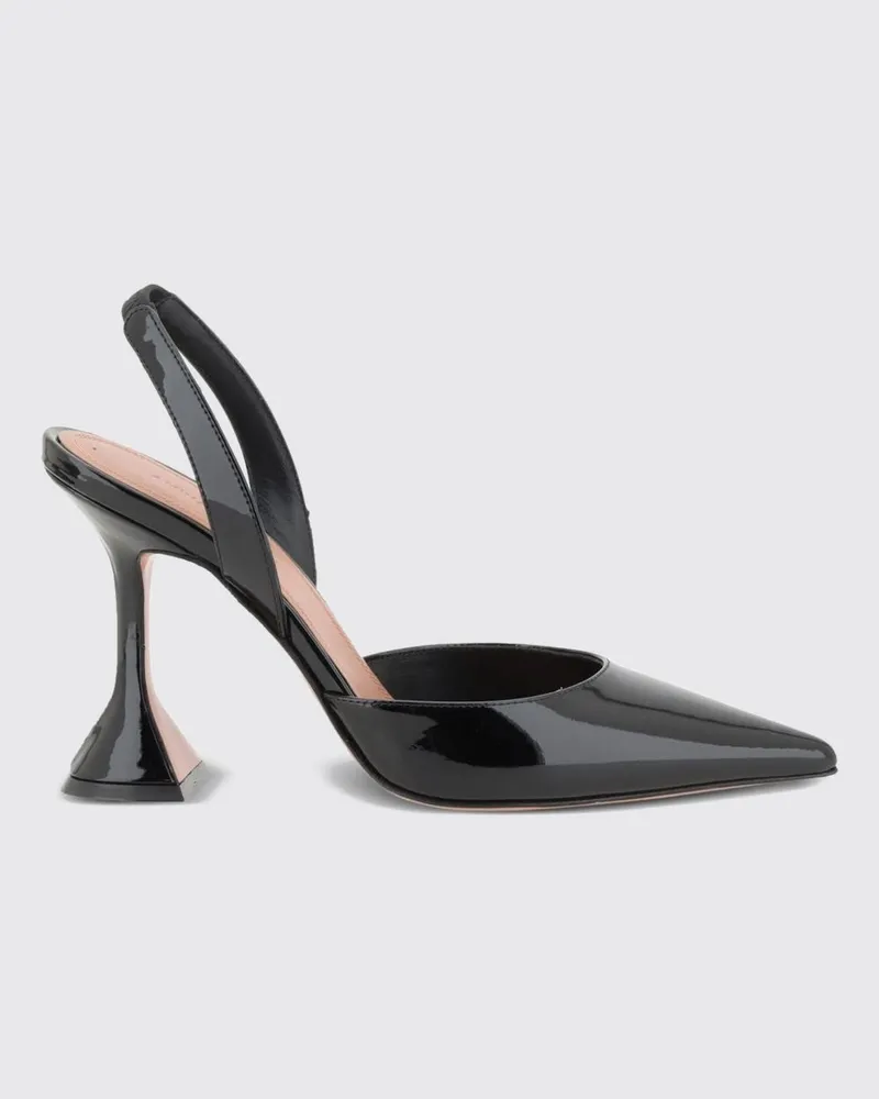 Amina Muaddi Holli Slingback-Pumps aus Lackleder mit ikonischem Martini-Absatz Schwarz