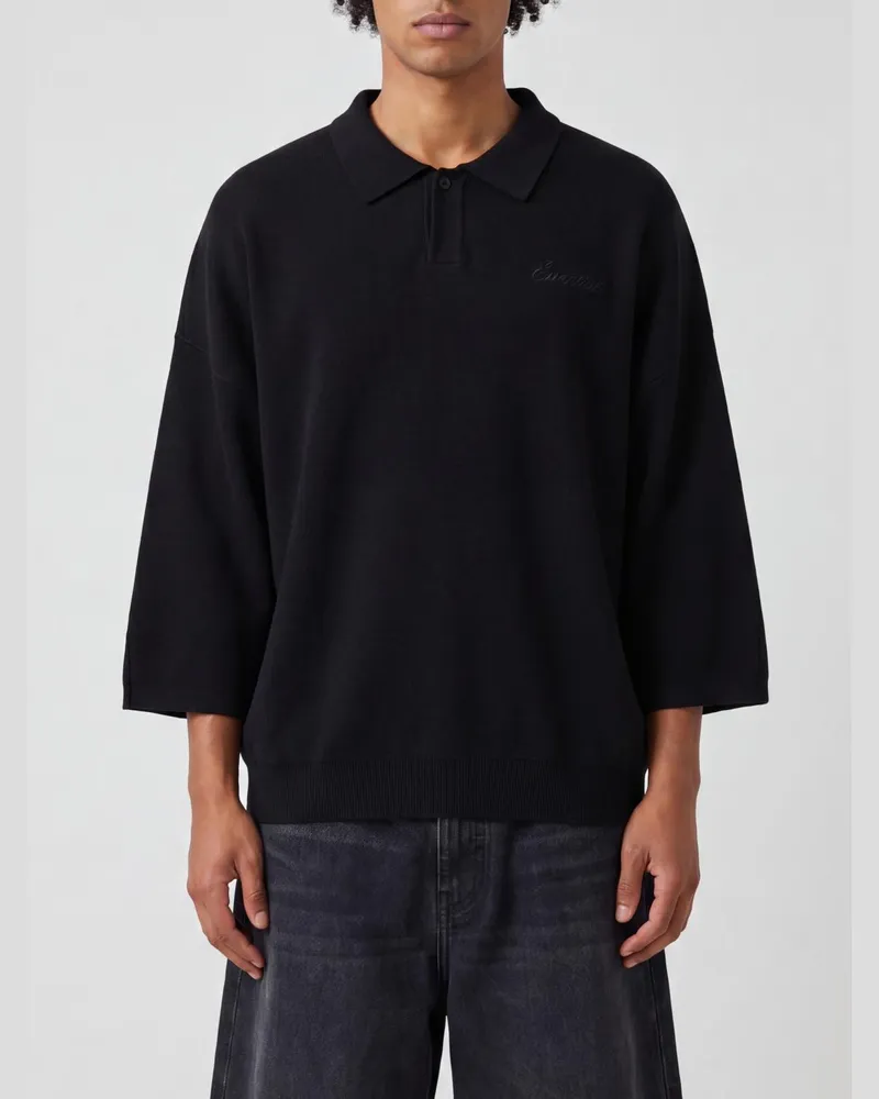 Fear of God Langärmeliges Poloshirt aus Merinowolle Schwarz