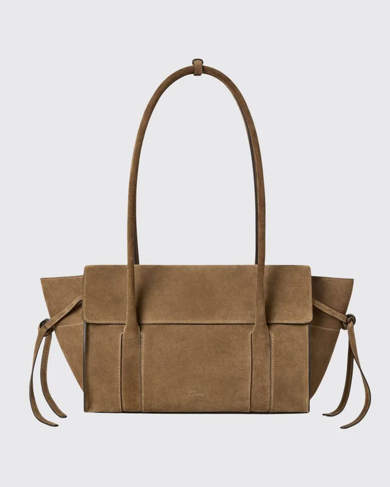 Mulberry Kleine Bayswater Schultertasche aus Leder und Wildleder mit doppeltem Griff Braun