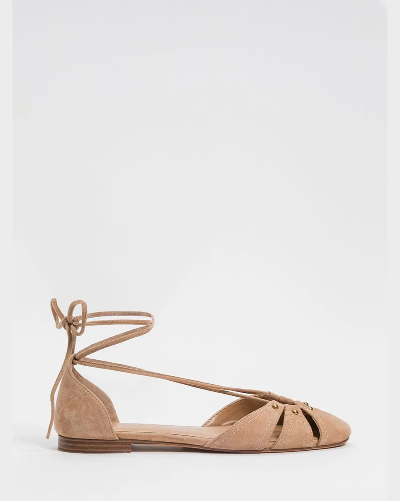 Twin-Set Ballerinas aus Wildleder mit Nieten Rope