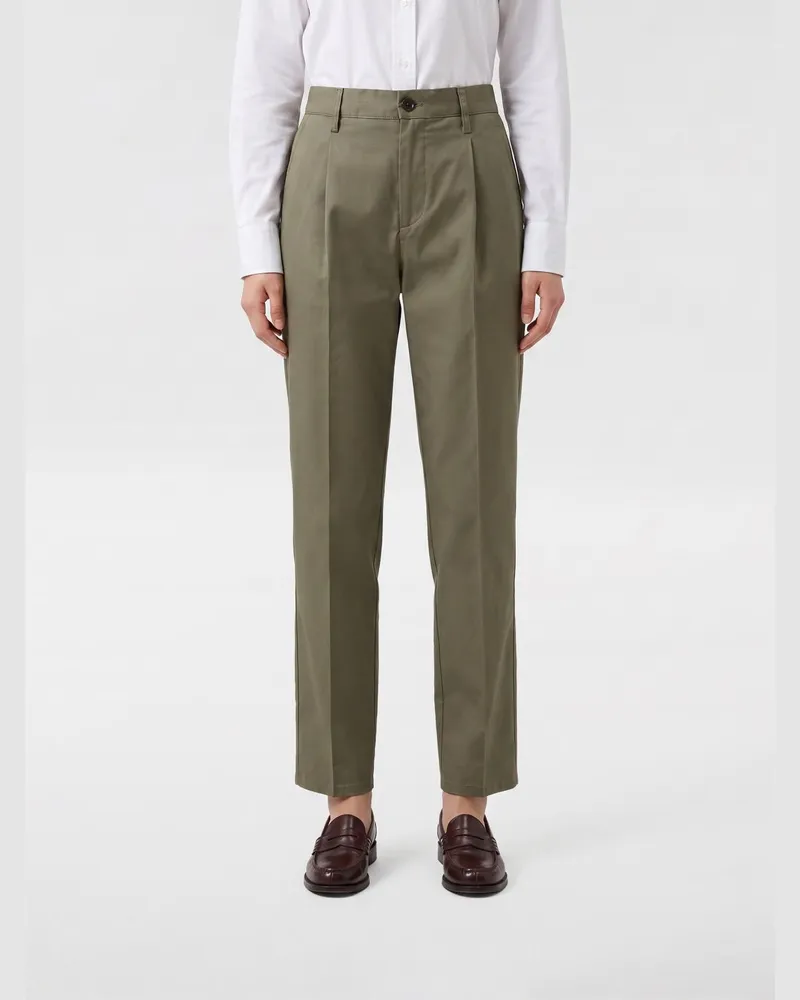 ASPESI Skinny-Hose aus Baumwolle mit mittlerer Leibhöhe und Slim Fit Military