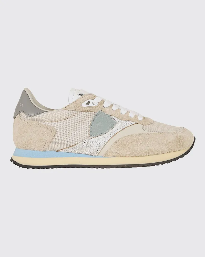 Philippe Model Sneakers aus Wildleder und Lurex Nude