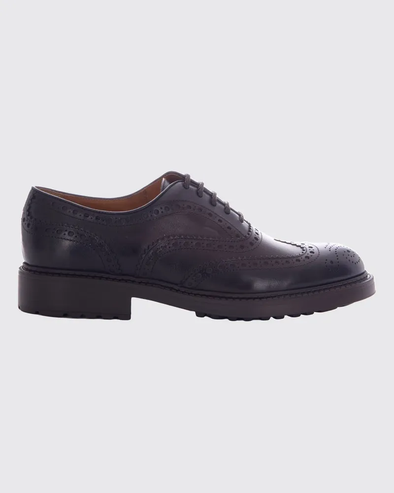 Doucal´s Brogue-Derby aus glattem Kalbsleder mit Gummisohle Dark