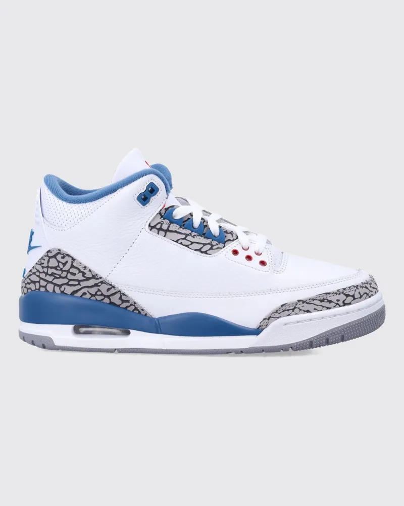 Nike Jordan 3 Retro High-Top-Sneaker aus Glattleder mit Kontrastlogo Weiß