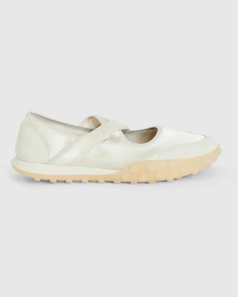 Jil Sander Moon Ballerinas aus Nylon und Wildleder Weiß