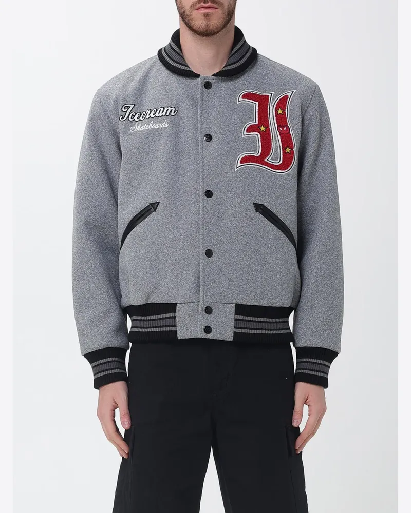 ICECREAM Varsity-Bomberjacke mit Maxi-Logo Grau