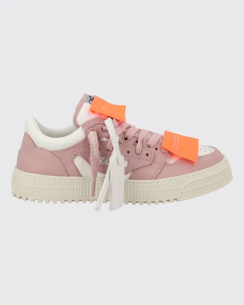 OFF-WHITE 3.0 Court Low-Top-Sneaker aus Leder und Canvas mit Anhänger Pink