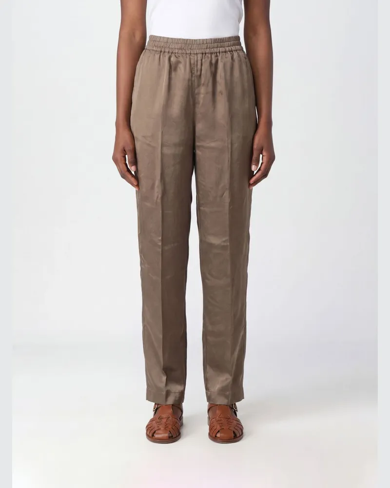 ASPESI Weite Seidenhose Grün