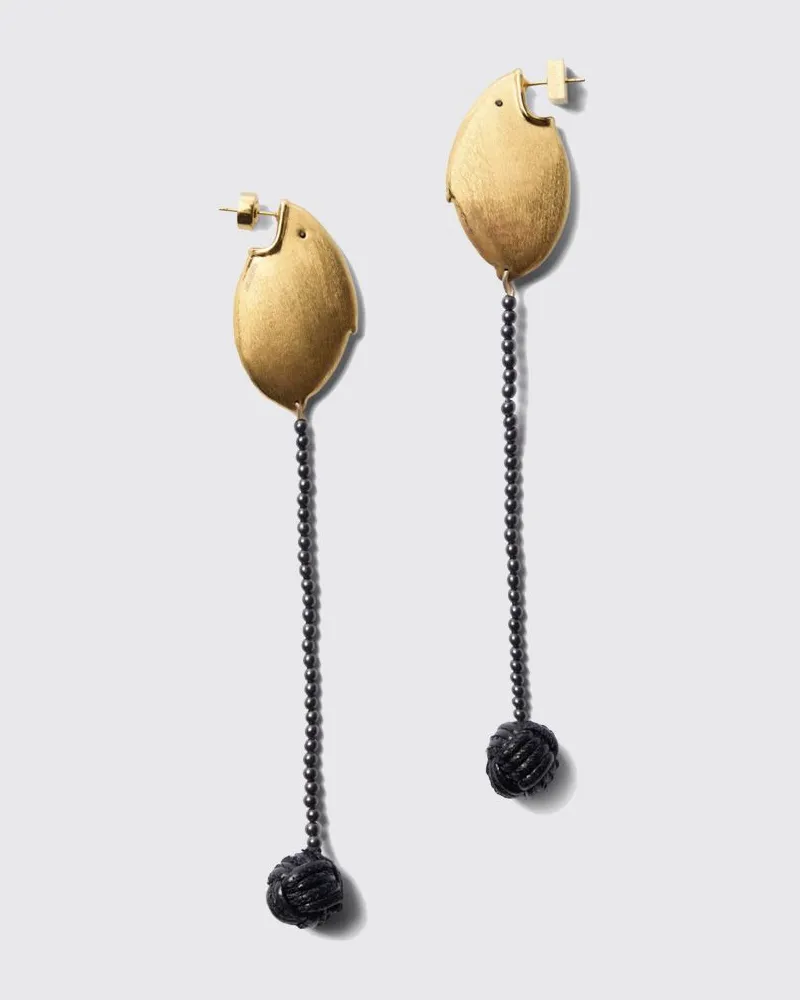 Jacquemus Hängeohrringe Les Poissons-Lunes von aus goldfarbenem Messing Gold