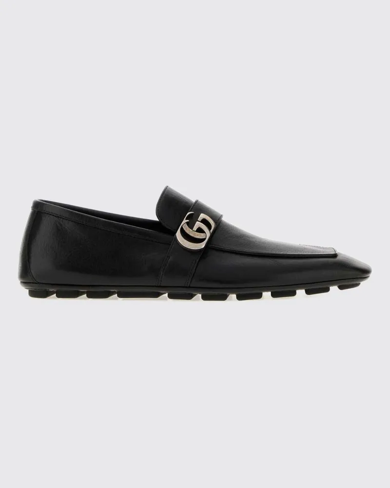 Gucci Driver-Loafer aus Glattleder mit GG-Monogramm Schwarz