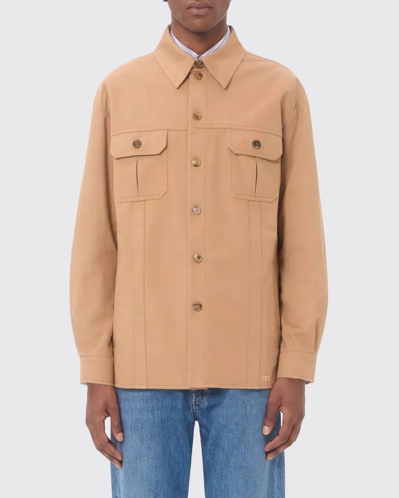 Valentino Garavani Hemdjacke aus Baumwolle Camel