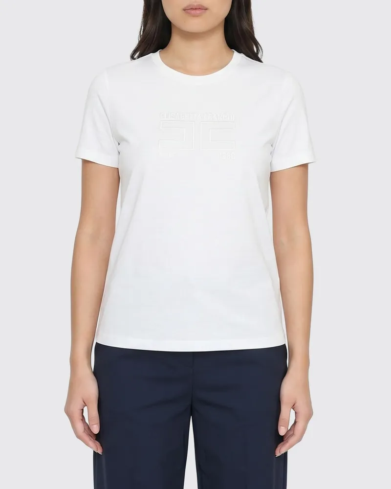 Elisabetta Franchi Jersey-T-Shirt Weiss