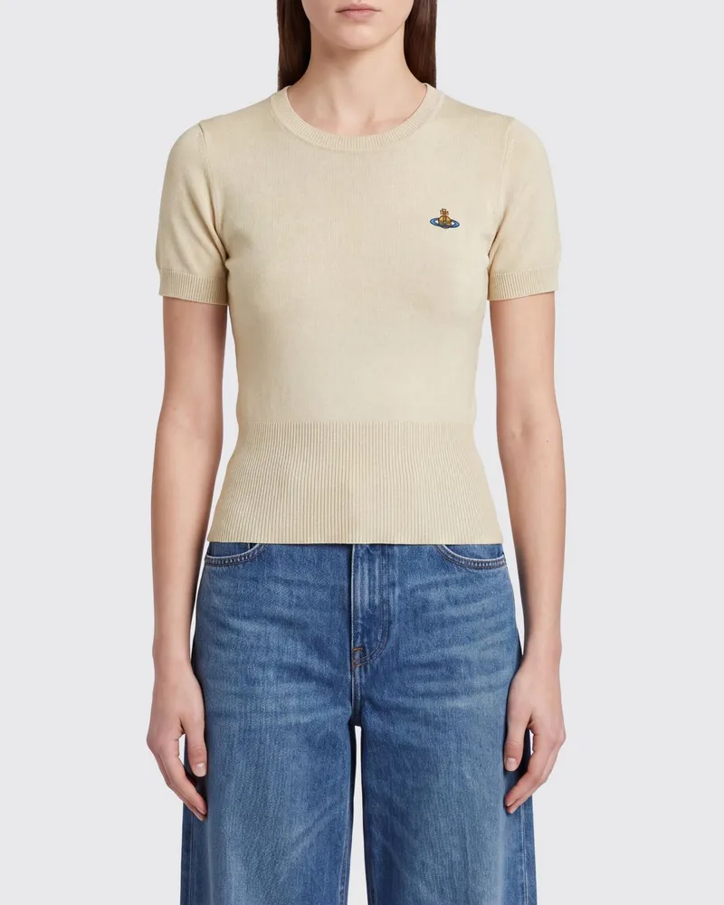 Vivienne Westwood Slim-Fit Pullover aus Baumwolle und Kaschmir mit Orb-Logo Weiß