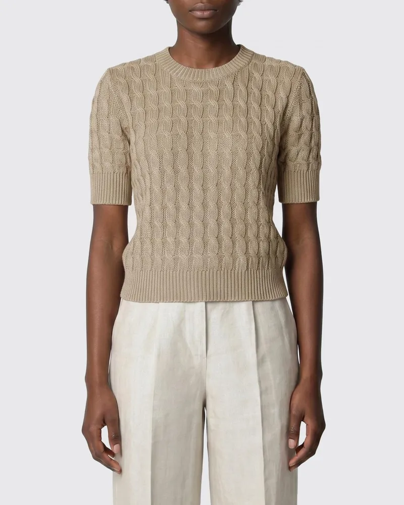 Max Mara Geflochtener Leinenpullover Cream