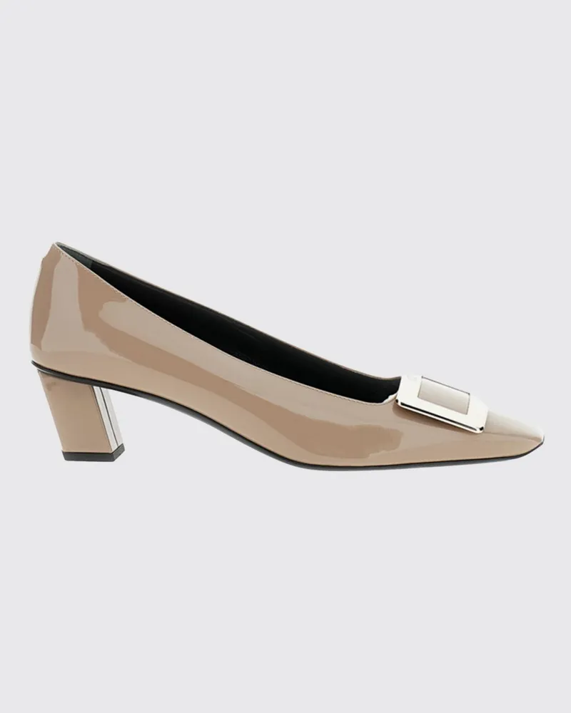 Roger Vivier Belle Vivier Pumps von aus Lackleder mit niedrigem Absatz Grau