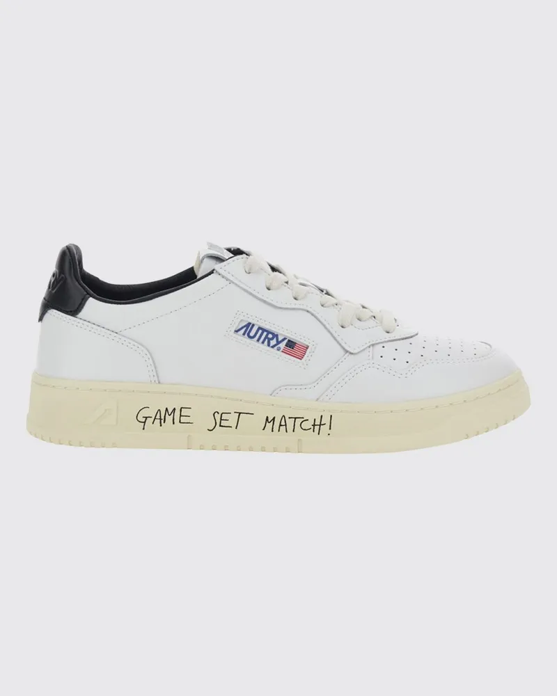 AUTRY Medalist Low Top Sneakers aus zweifarbigem Leder und Wildleder Weiss